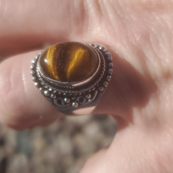 New Tiger Eye 925 Silver Ring. - Picture 12 of 16